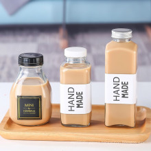 16oz French 250ml 300ml 350ml 500ml Square Juice Glass Bottles Packaging For Beverage